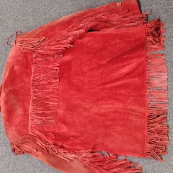 Vintage Vacco Red Suede Tasseled Jacket - Picture 6 of 10